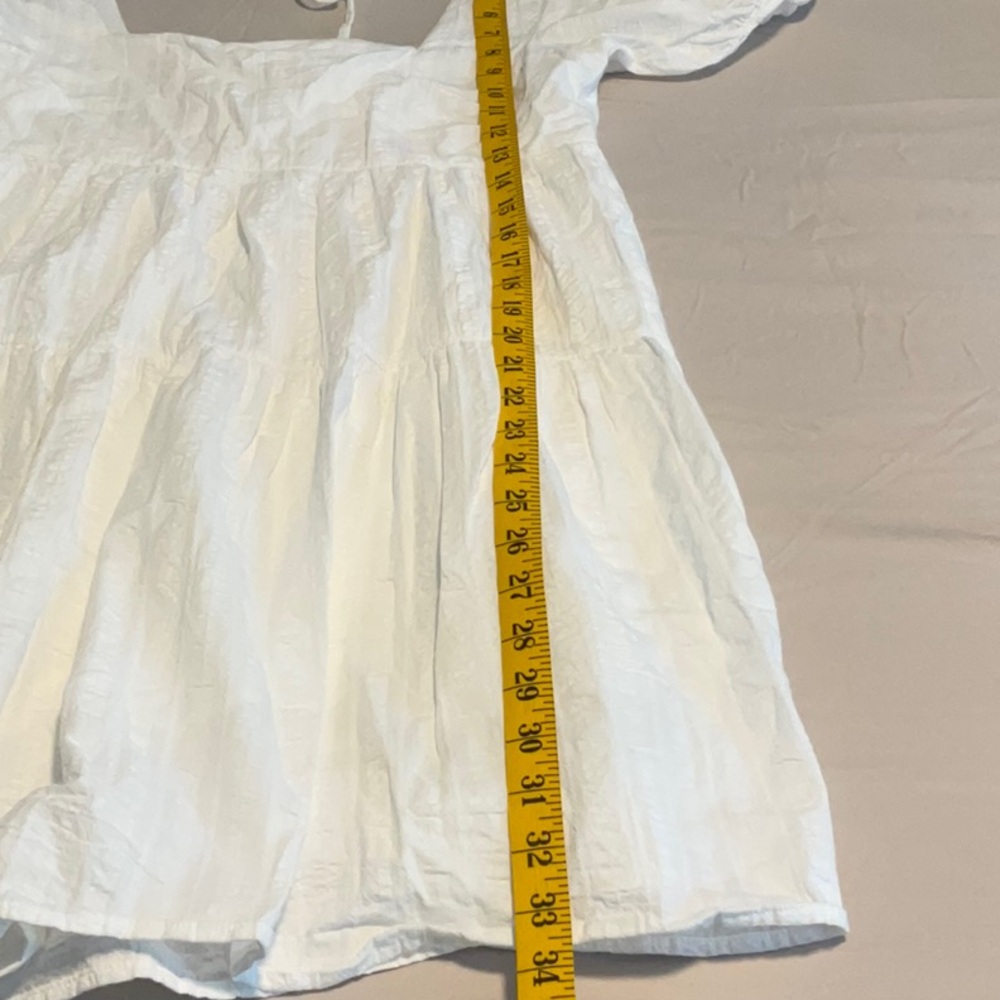 PARK ADELYNA Elegant White Puff Sleeve Dress size M - Picture 10 of 10